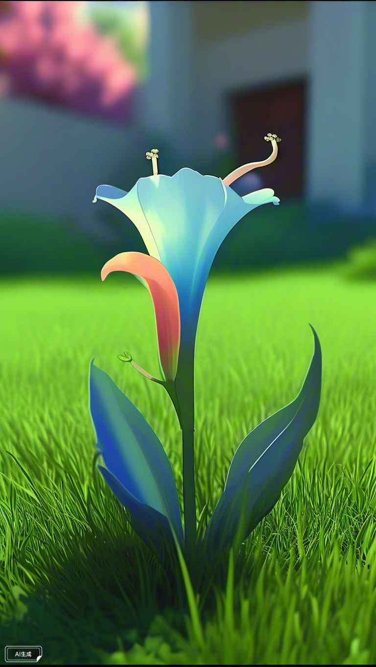 一朵喇叭花在土地里生长 2