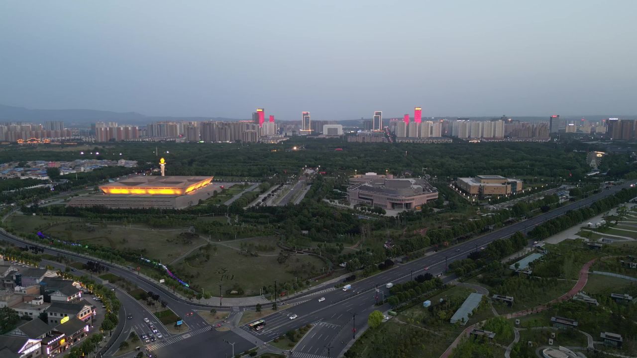 河南洛阳城市风光旅游景区航拍 
