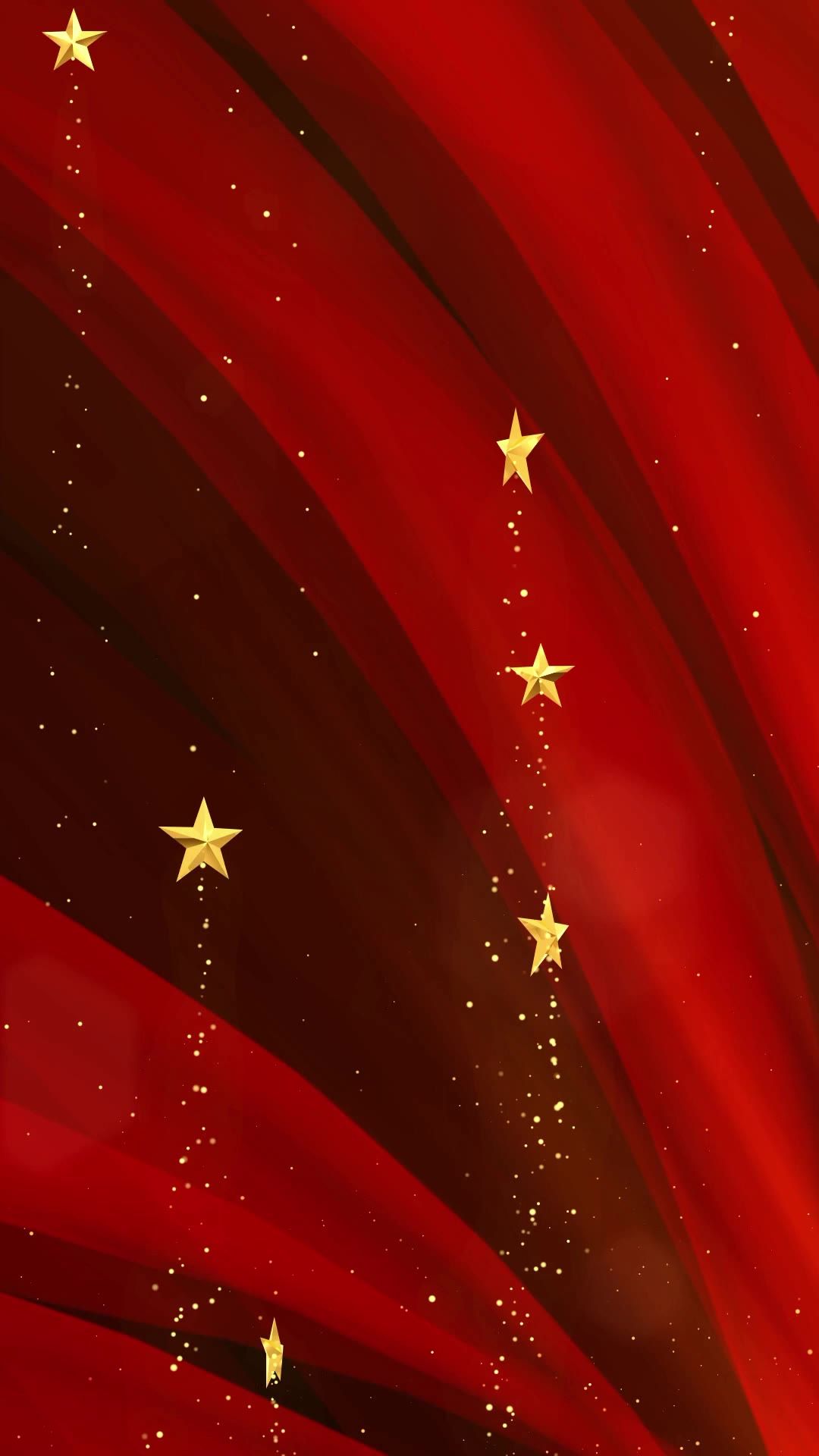 竖版红色粒子红绸光束背景视频素材 4