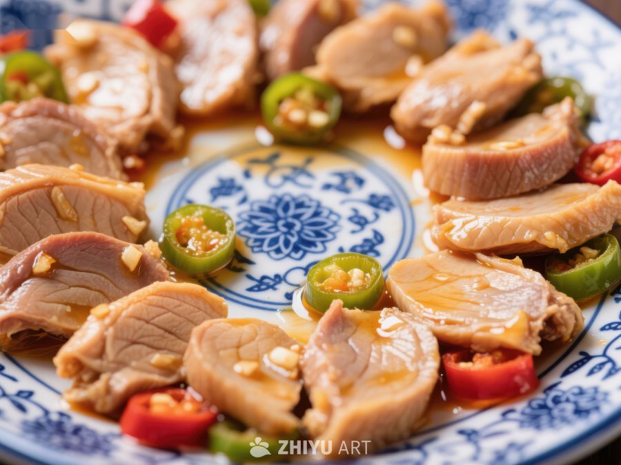 香辣卤鸭肉片摆盘 1606