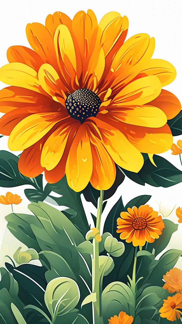 春季金盏菊扁平插画 2