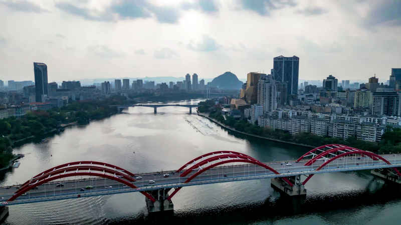 广西柳州城市风光航拍摄影图 