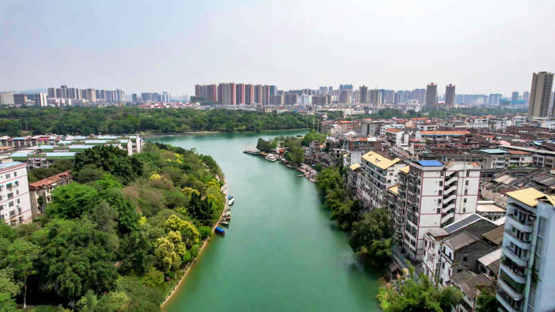 广西百色城市风光旅游景区航拍图 