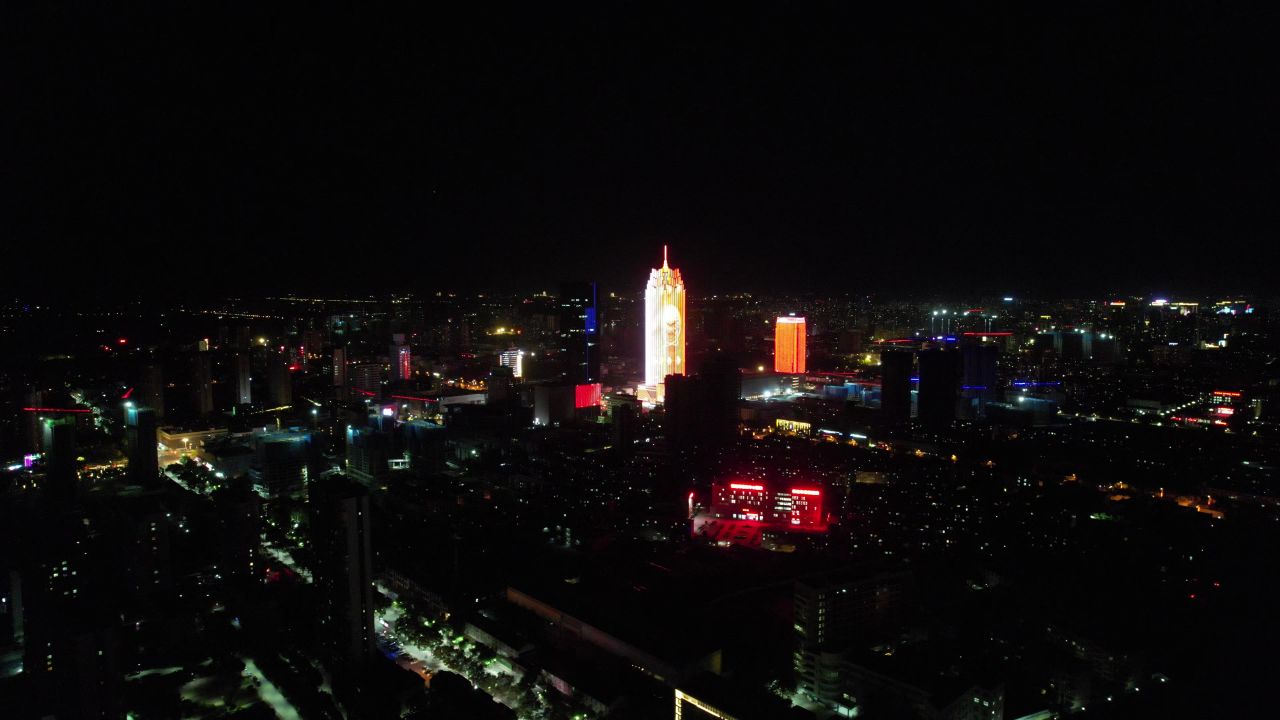河北保定城市风光航拍