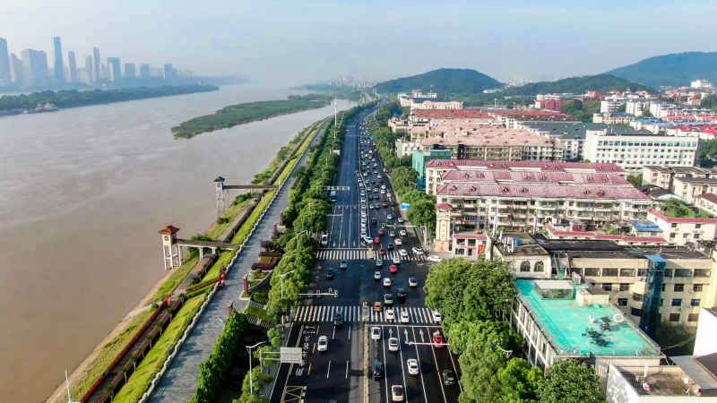 湖南长沙城市风光航拍摄影图 