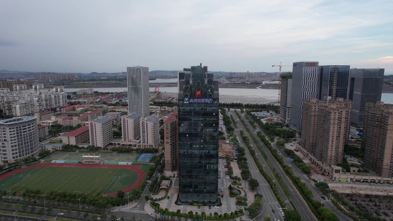 福建泉州城市风光航拍 