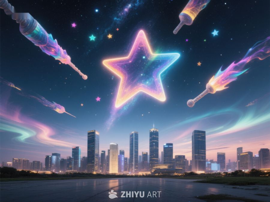 璀璨星空下的城市夜景 12