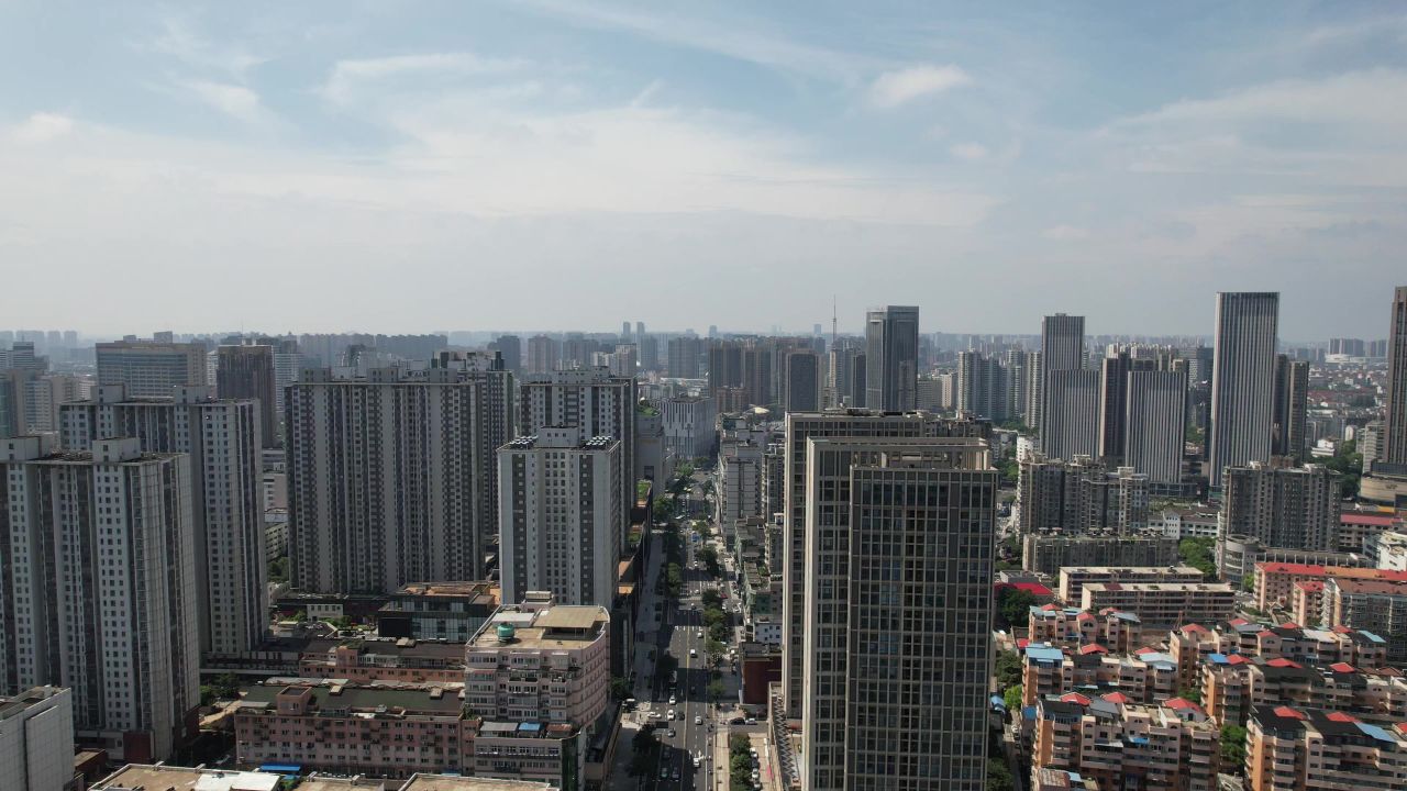 江苏常州城市交通航拍