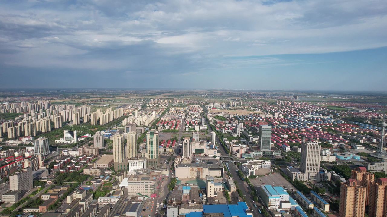  山东东营城市建设城市大景航拍