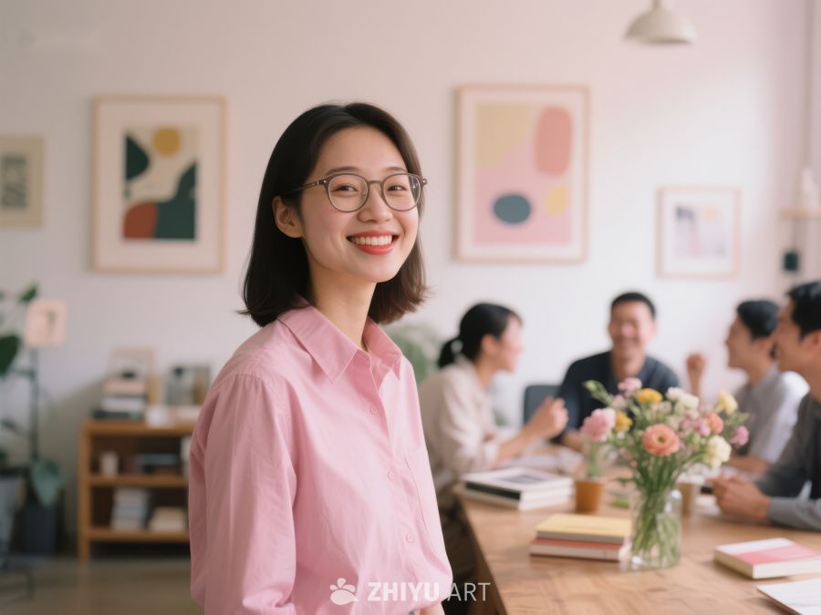 办公室中的微笑女性 98