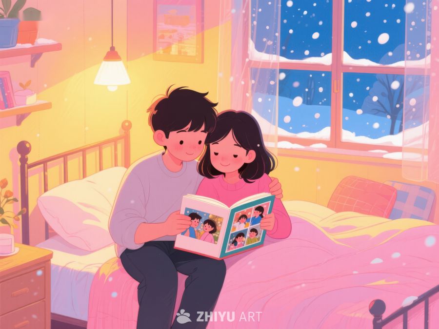 冬夜温馨共读时光 180