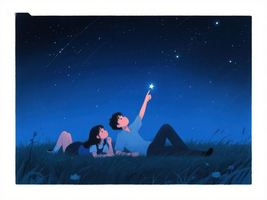 夜空下，两人共赏流星 969