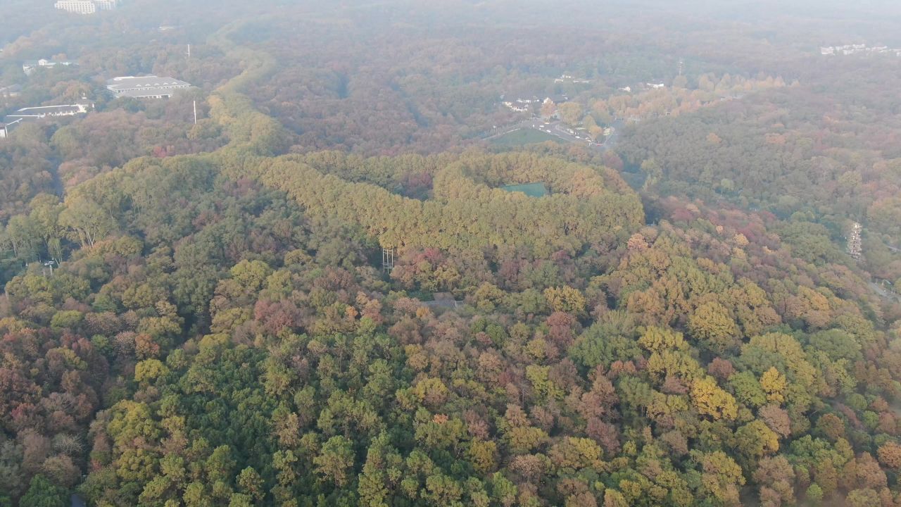 航拍南京中山陵美龄宫5A景区