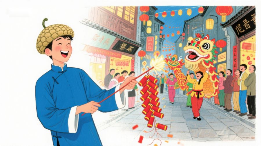街头欢庆，舞狮迎新春 596