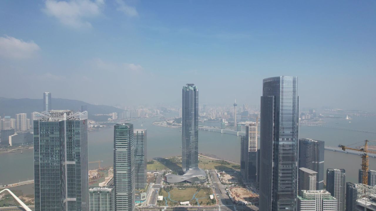 广东珠海城市风光航拍 