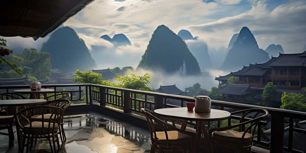 唯美山水画风景