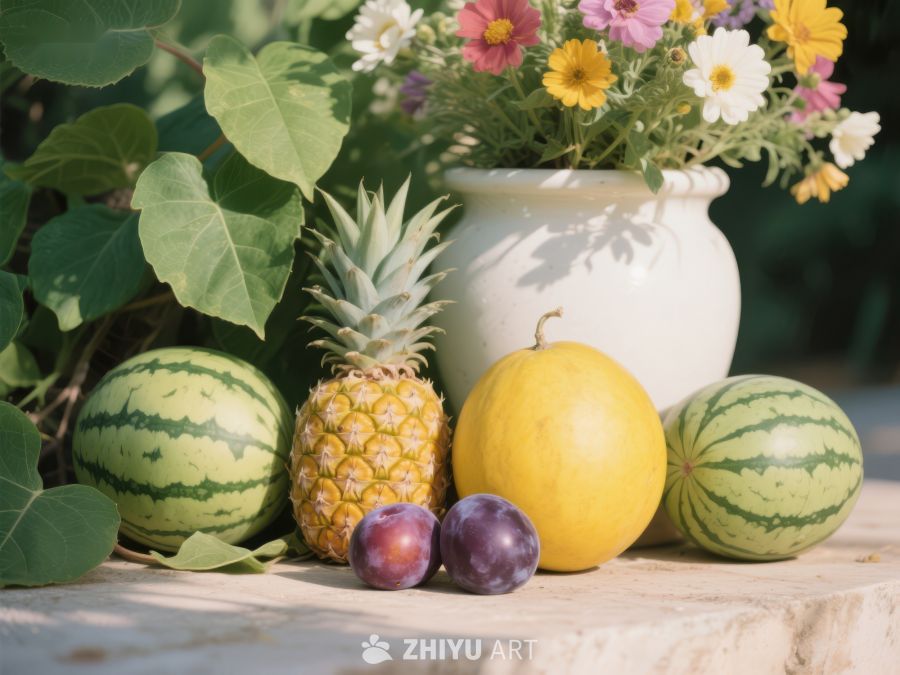 夏日水果与花卉静物 633
