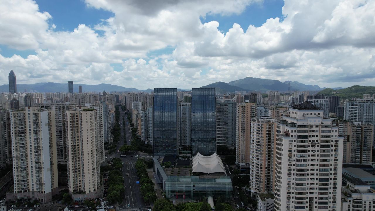 浙江温州城市风光航拍 