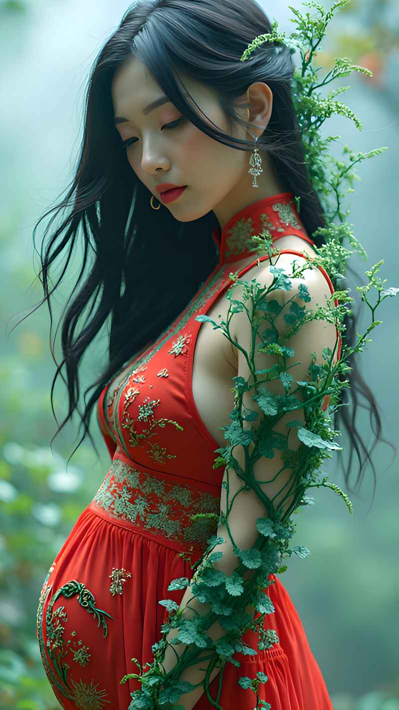 红色女子户外拍摄系列高清艺术视觉 83