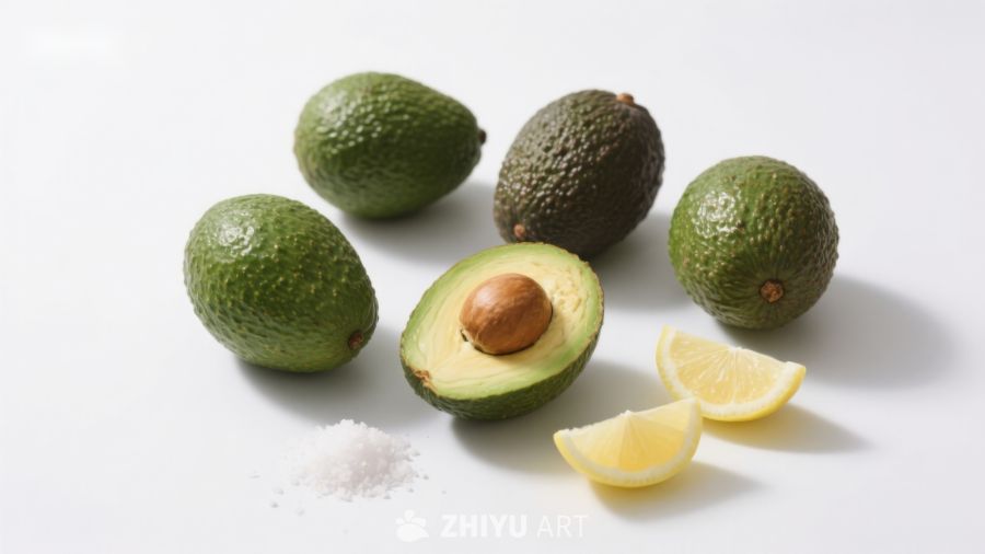 新鲜牛油果与柠檬片