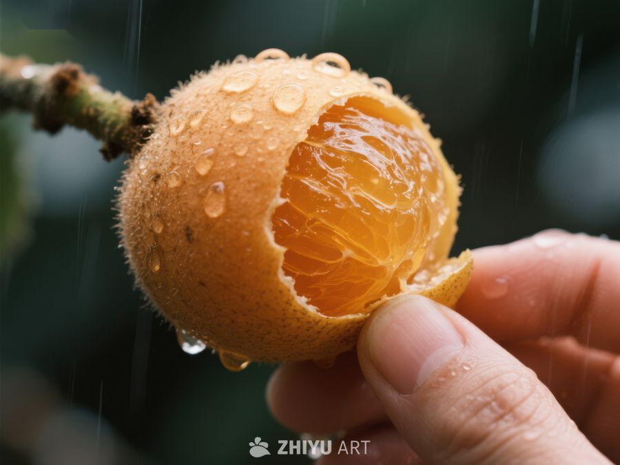 雨中剥开的柑橘，清新诱人 768