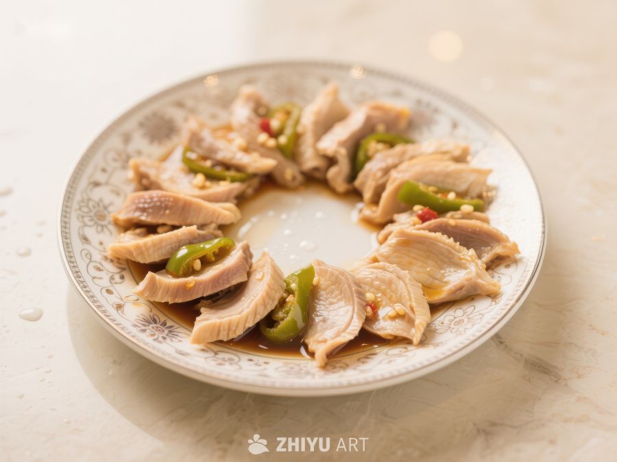 凉拌鸡丝配青椒，清新美味 859