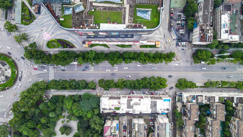 湖南湘潭城市风光航拍摄影图