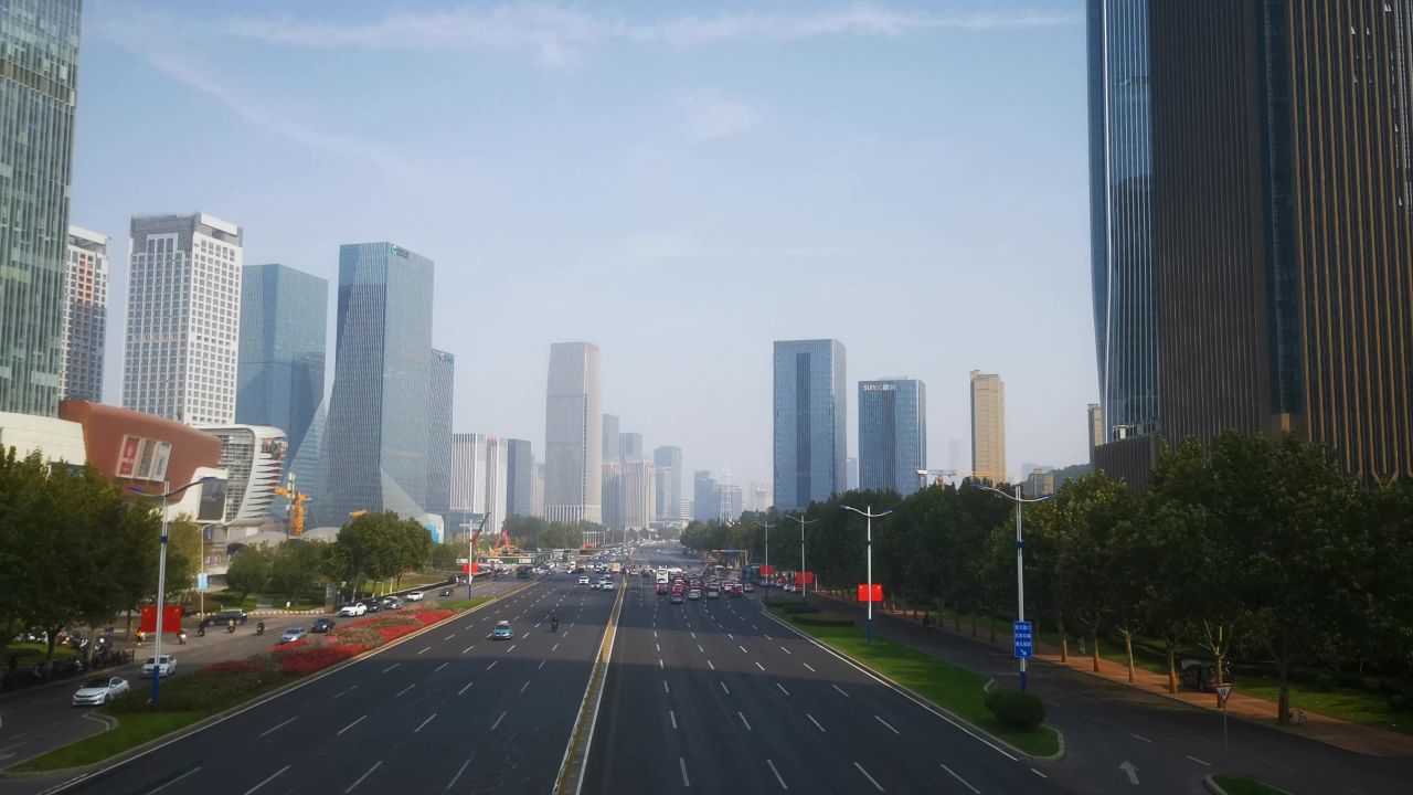 山东济南城市风光航拍 