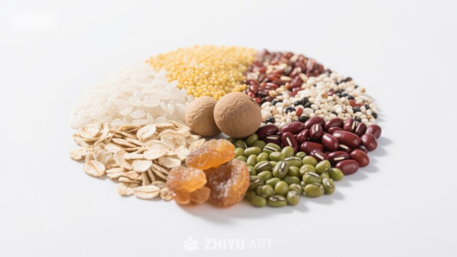 多样谷物与豆类组合展示
