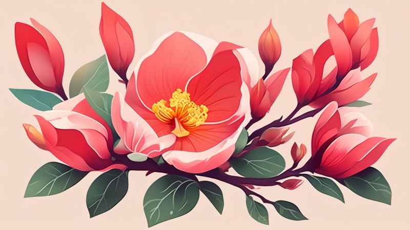 木棉花扁平插画 11