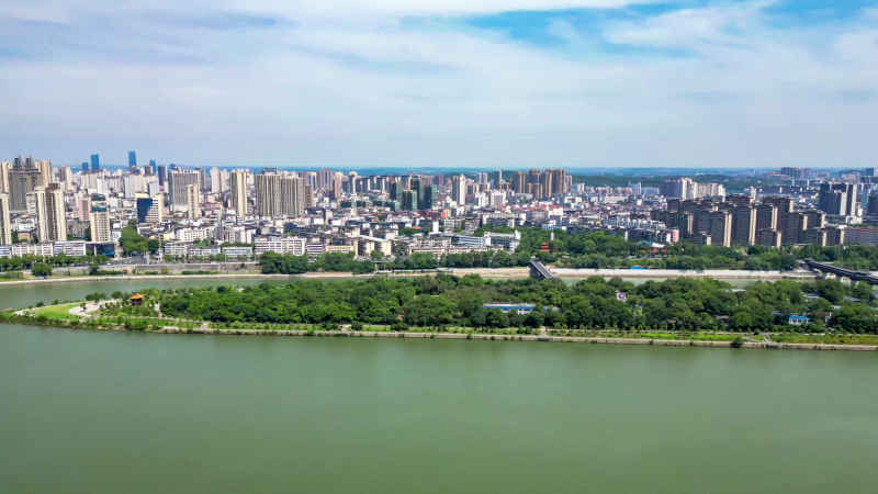 湖南长沙城市风光航拍图 