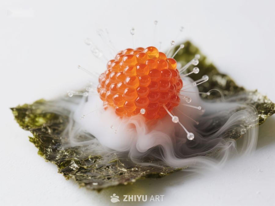 烟雾缭绕的鱼子酱与海苔 1317