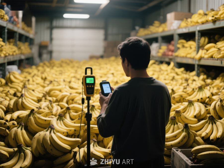 仓库中检查香蕉质量的工作人员 81