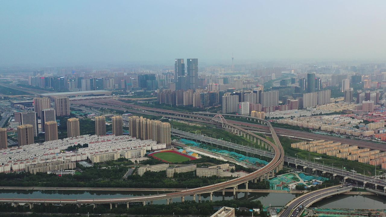 郑州龙子湖高校园区 航拍