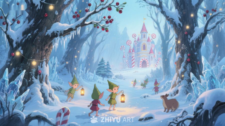 冬日童话森林中的小精灵 12