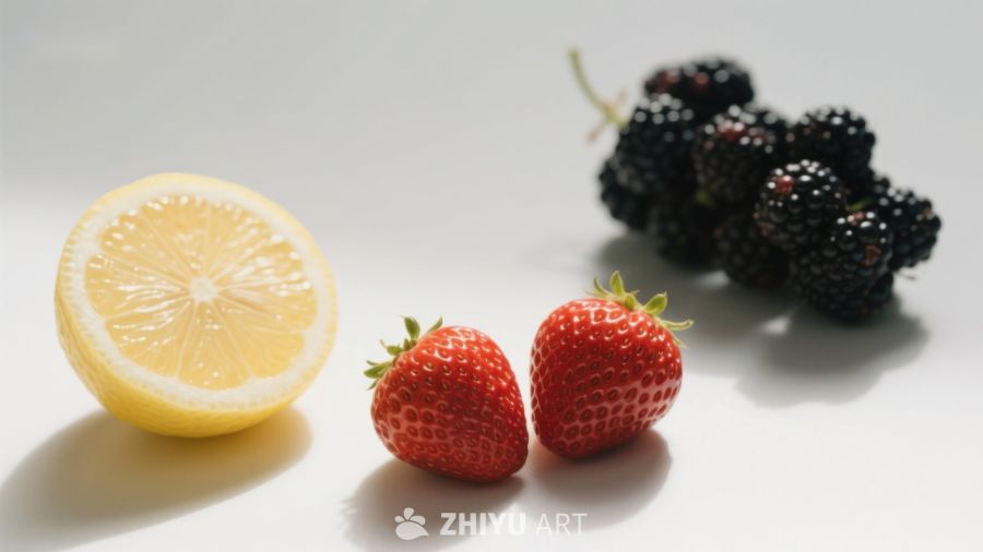 柠檬草莓黑莓的清新组合