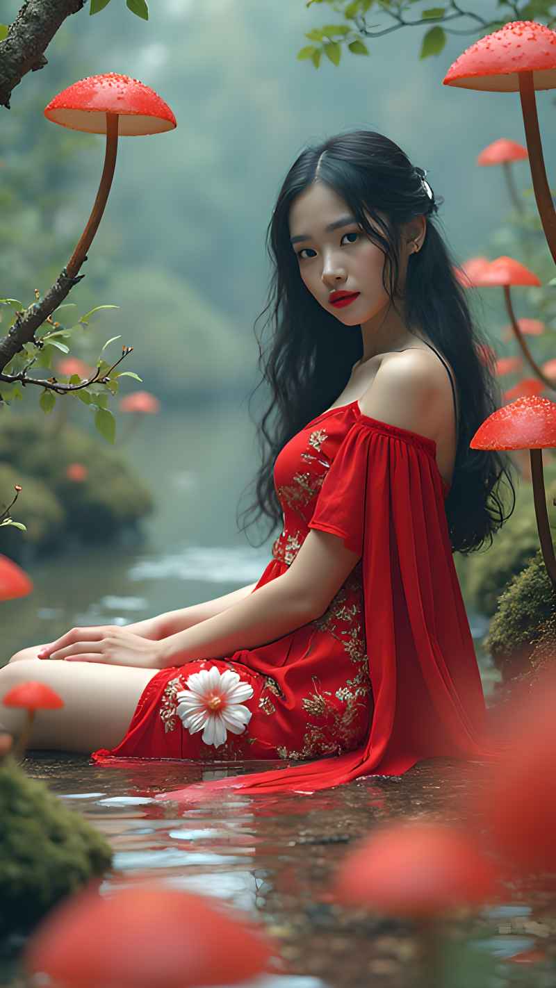 红色女郎户外拍摄 55