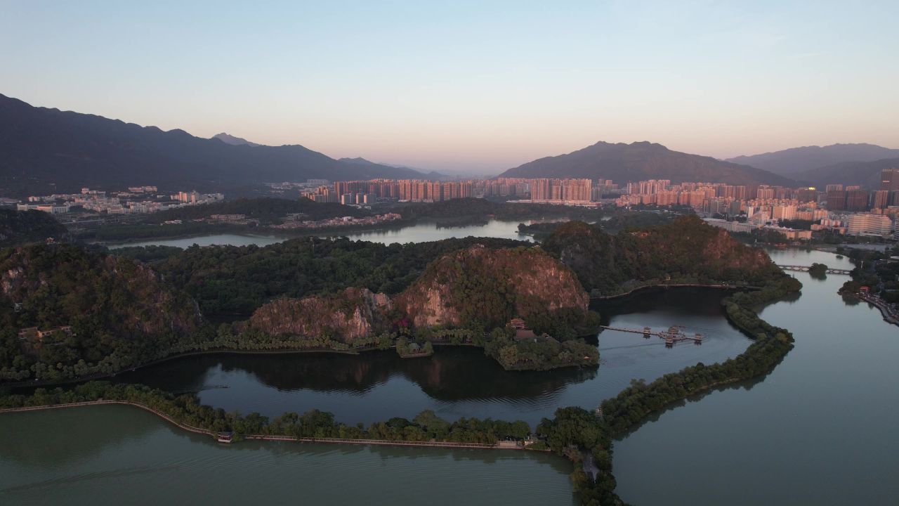 广东肇庆城市风光旅游景区航拍 