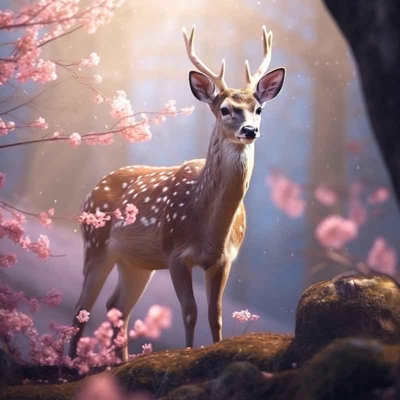 秋日美景鹿的雄风