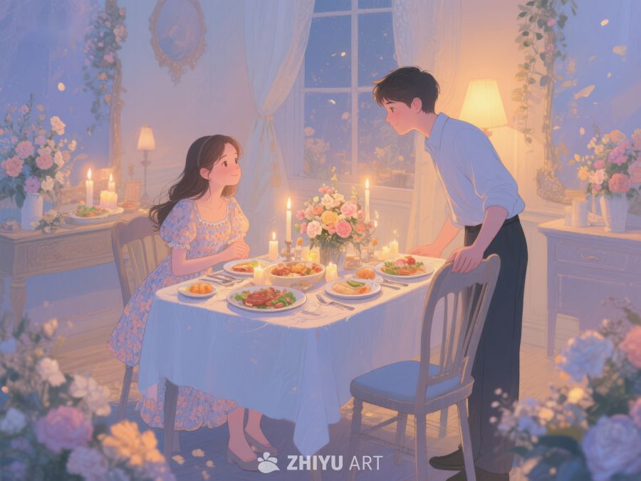 温馨晚餐，浪漫氛围 772