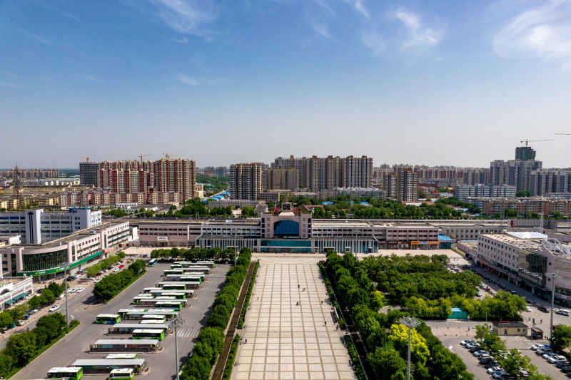 河北衡水火车站航拍摄影图