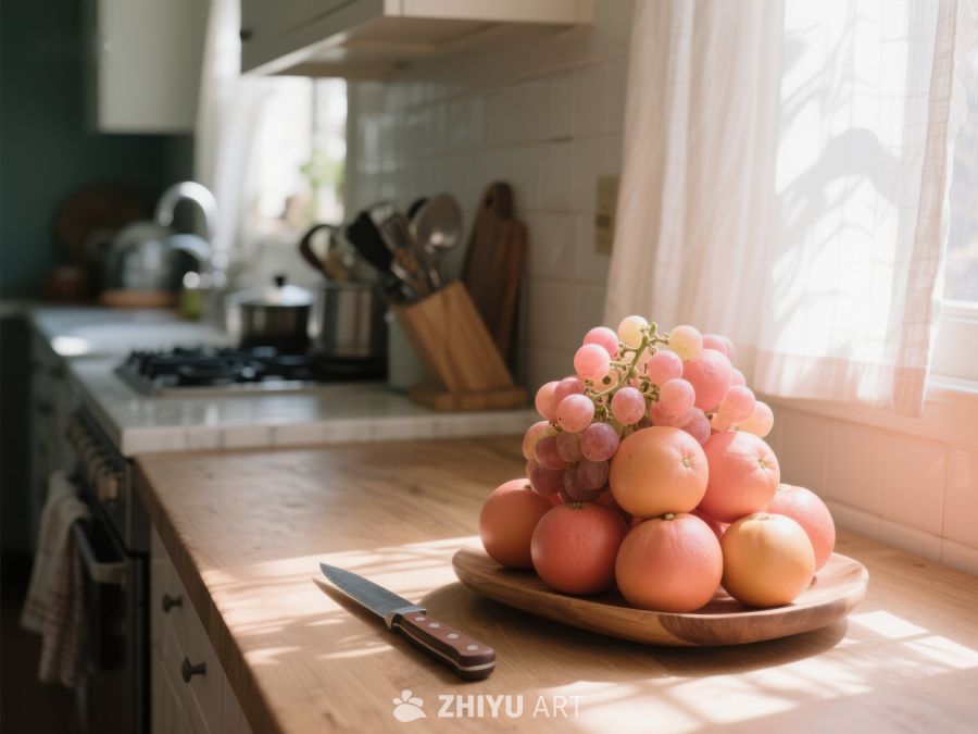 厨房台面上的水果堆 116