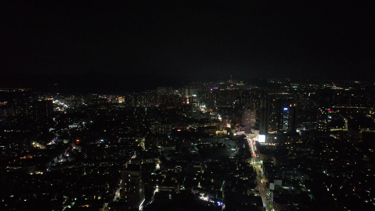 广东中山市城市夜景灯光
