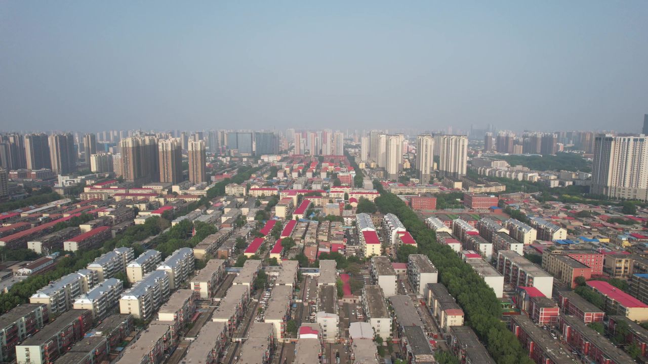 河北邯郸城市风光航拍 