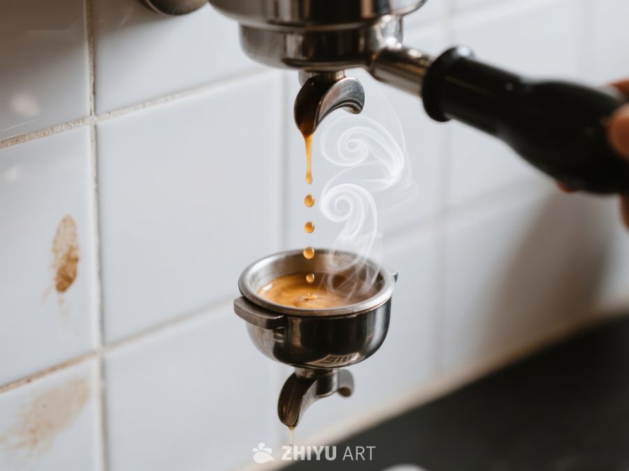 咖啡机萃取浓缩咖啡瞬间 549