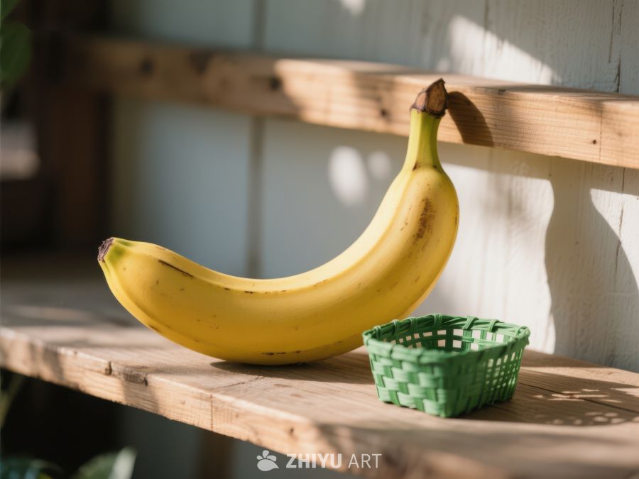 阳光下的香蕉与绿色篮子 683
