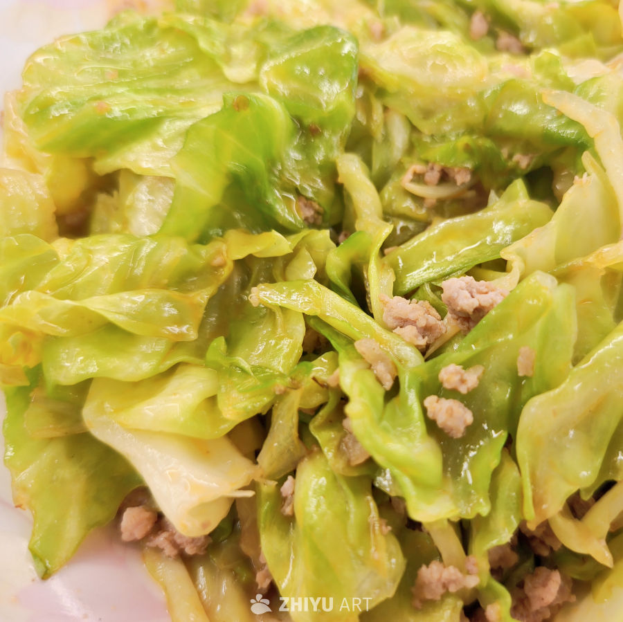 美味的包菜炒肉丝