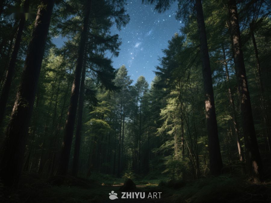 夜幕森林，星光闪烁 459