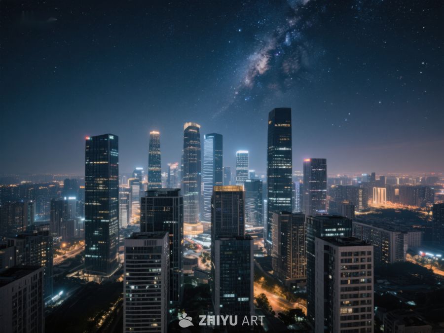 夜空下的城市天际线 295