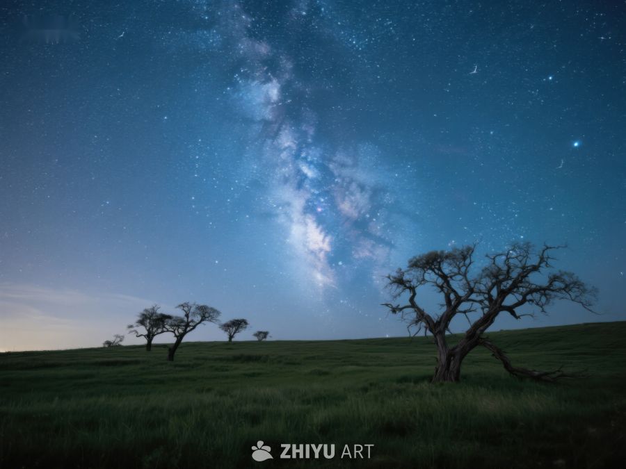 夜空下的孤树与银河 302